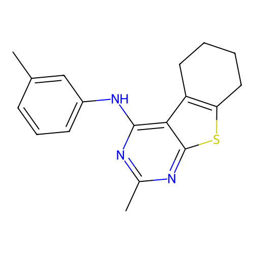 2-methyl-N-(3-methylphenyl)-5,6,7,8-tetrahydro-[1]benzothiolo[2,3-d]pyrimidin-4-amine structure