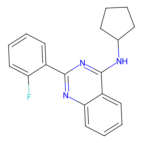 N-cyclopentyl-2-(2-fluorophenyl)quinazolin-4-amine structure