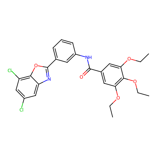 N-[3-(5,7-dichloro-1,3-benzoxazol-2-yl)phenyl]-3,4,5-triethoxybenzamide structure