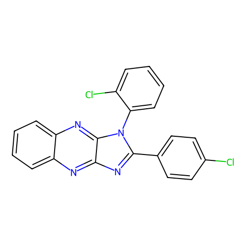 1-(2-chlorophenyl)-2-(4-chlorophenyl)-1H-imidazo[4,5-b]quinoxaline structure