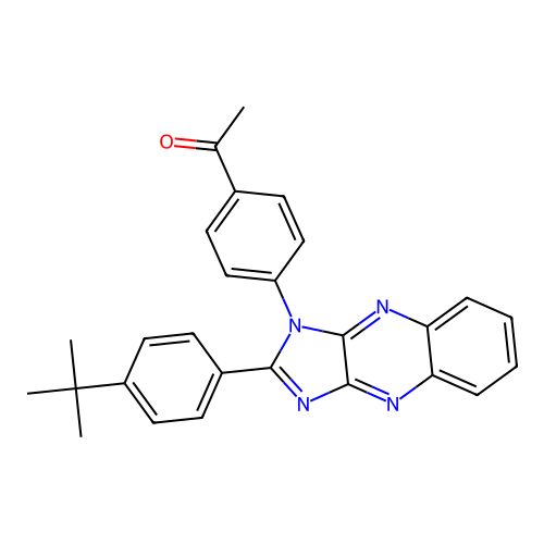 1-{4-[2-(4-tert-butylphenyl)-1H-imidazo[4,5-b]quinoxalin-1-yl]phenyl}ethanone structure