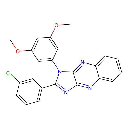 2-(3-chlorophenyl)-1-(3,5-dimethoxyphenyl)-1H-imidazo[4,5-b]quinoxaline structure
