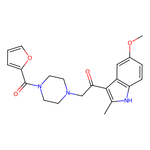 2-(4-(furan-2-carbonyl)piperazin-1-yl)-1-(5-methoxy-2-methyl-1H-indol-3-yl)ethanone structure