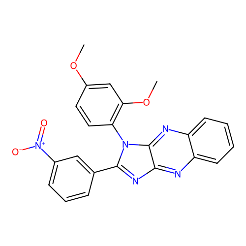 1-(2,4-dimethoxyphenyl)-2-(3-nitrophenyl)-1H-imidazo[4,5-b]quinoxaline structure