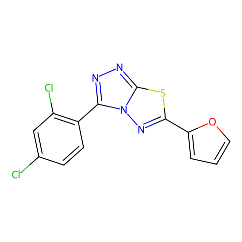 3-(2,4-Dichlorophenyl)-6-(furan-2-yl)-[1,2,4]triazolo[3,4-b][1,3,4]thiadiazole structure