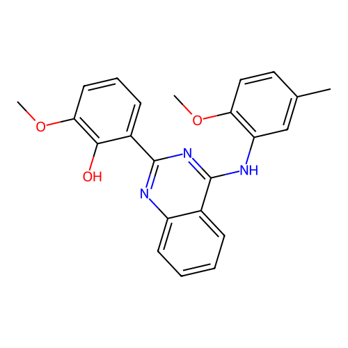 2-Methoxy-6-(4-((2-methoxy-5-methylphenyl)amino)quinazolin-2-yl)phenol structure