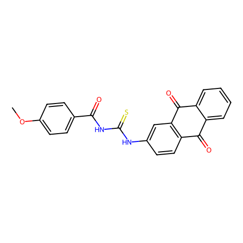 N-((9,10-dioxo-9,10-dihydroanthracen-2-yl)carbamothioyl)-4-methoxybenzamide structure