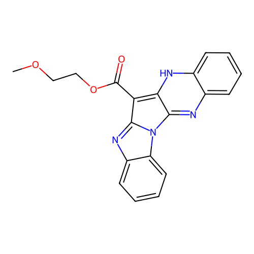 2-methoxyethyl 5H-benzimidazo[1',2':1,5]pyrrolo[2,3-b]quinoxaline-6-carboxylate structure