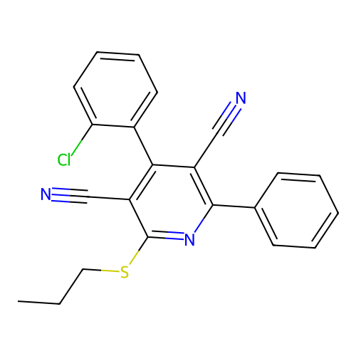 4-(2-Chlorophenyl)-2-phenyl-6-(propylsulfanyl)pyridine-3,5-dicarbonitrile structure