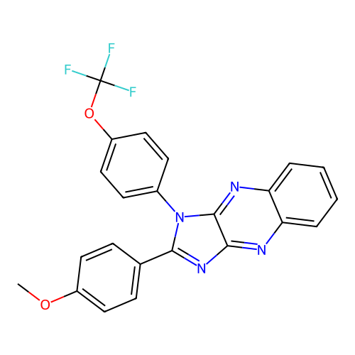 2-(4-methoxyphenyl)-1-(4-(trifluoromethoxy)phenyl)-1H-imidazo[4,5-b]quinoxaline structure