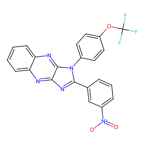 2-(3-nitrophenyl)-1-(4-(trifluoromethoxy)phenyl)-1H-imidazo[4,5-b]quinoxaline structure