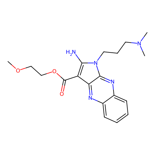 2-methoxyethyl 2-amino-1-[3-(dimethylamino)propyl]pyrrolo[3,2-b]quinoxaline-3-carboxylate structure
