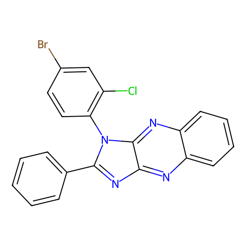 1-(4-bromo-2-chlorophenyl)-2-phenyl-1H-imidazo[4,5-b]quinoxaline structure