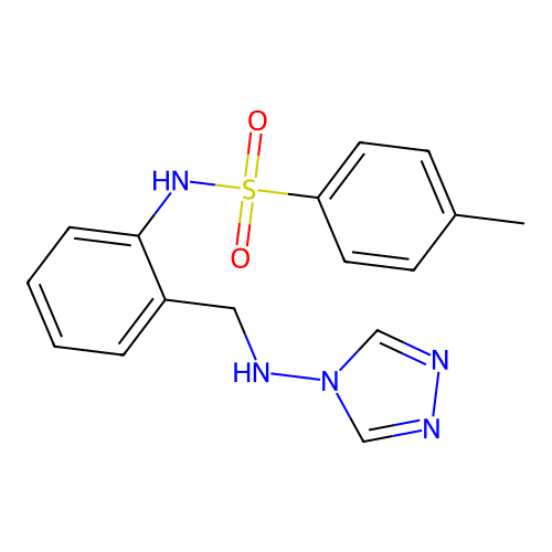 4-methyl-N-{2-[(4H-1,2,4-triazol-4-ylamino)methyl]phenyl}benzenesulfonamide structure