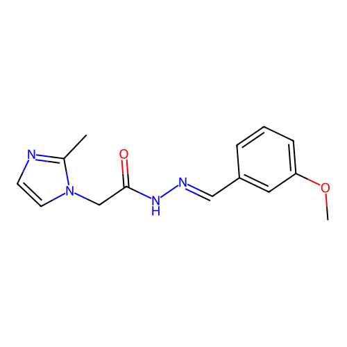N'-(3-methoxybenzylidene)-2-(2-methyl-1H-imidazol-1-yl)acetohydrazide structure
