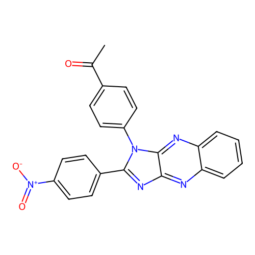 1-(4-(2-(4-nitrophenyl)-1H-imidazo[4,5-b]quinoxalin-1-yl)phenyl)ethanone structure