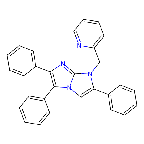 2,5,6-triphenyl-1-(pyridin-2-ylmethyl)-1H-imidazo[1,2-a]imidazole structure