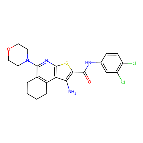 1-amino-N-(3,4-dichlorophenyl)-5-(morpholin-4-yl)-6,7,8,9-tetrahydrothieno[2,3-c]isoquinoline-2-carboxamide structure