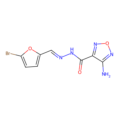 4-amino-N'-[(E)-(5-bromofuran-2-yl)methylidene]-1,2,5-oxadiazole-3-carbohydrazide structure