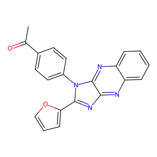 1-(4-(2-(furan-2-yl)-1H-imidazo[4,5-b]quinoxalin-1-yl)phenyl)ethanone structure