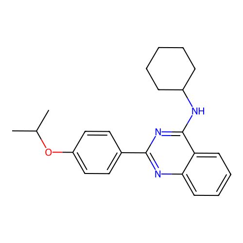 N-cyclohexyl-2-[4-(propan-2-yloxy)phenyl]quinazolin-4-amine structure