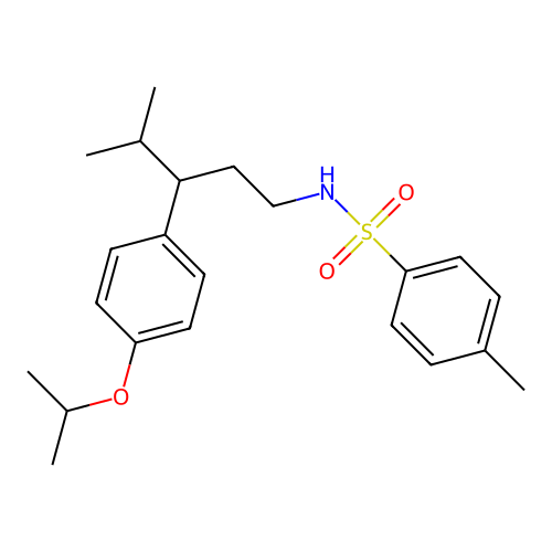 N-(3-(4-isopropoxyphenyl)-4-methylpentyl)-4-methylbenzenesulfonamide structure