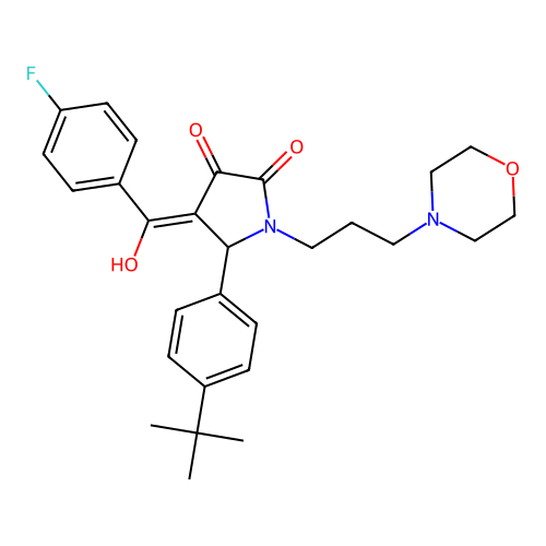 (4E)-5-(4-tert-butylphenyl)-4-[(4-fluorophenyl)-hydroxymethylidene]-1-(3-morpholin-4-ylpropyl)pyrrolidine-2,3-dione structure