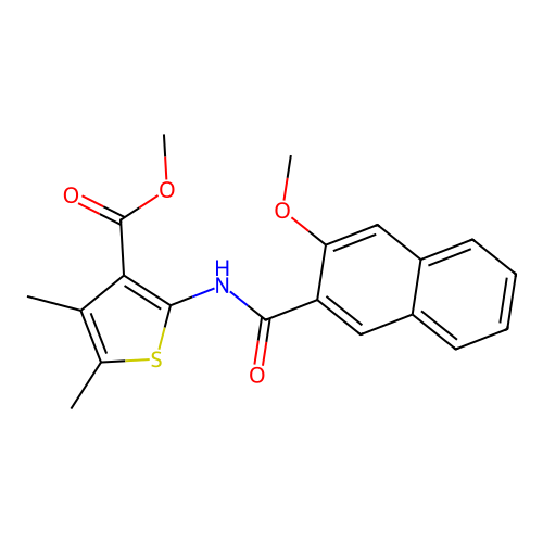 methyl 2-(3-methoxy-2-naphthamido)-4,5-dimethylthiophene-3-carboxylate structure