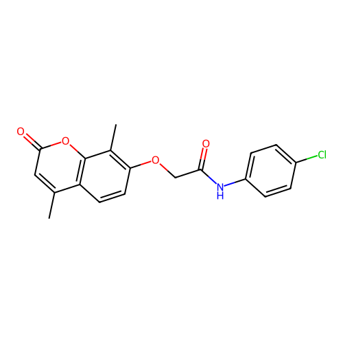 N-(4-chlorophenyl)-2-((4,8-dimethyl-2-oxo-2H-chromen-7-yl)oxy)acetamide structure