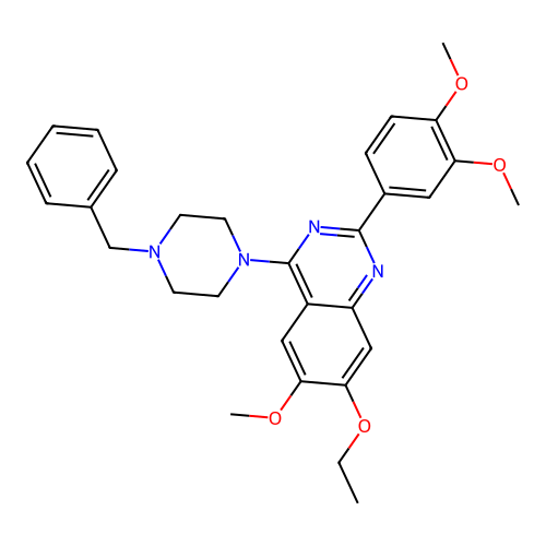 4-(4-Benzylpiperazin-1-yl)-2-(3,4-dimethoxyphenyl)-7-ethoxy-6-methoxyquinazoline structure