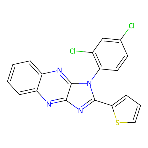 1-(2,4-dichlorophenyl)-2-(thiophen-2-yl)-1H-imidazo[4,5-b]quinoxaline structure