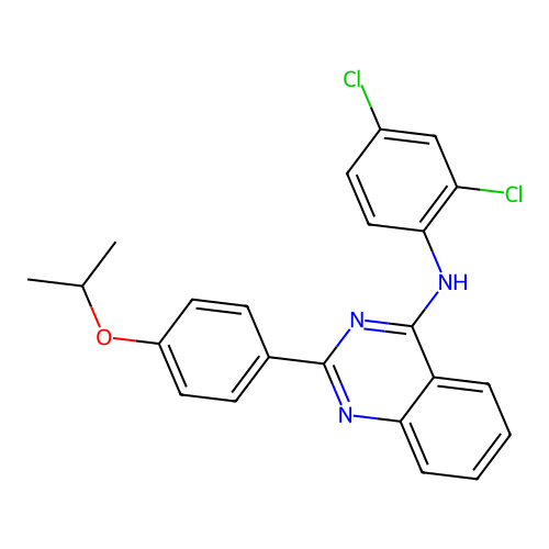 N-(2,4-dichlorophenyl)-2-[4-(propan-2-yloxy)phenyl]quinazolin-4-amine structure