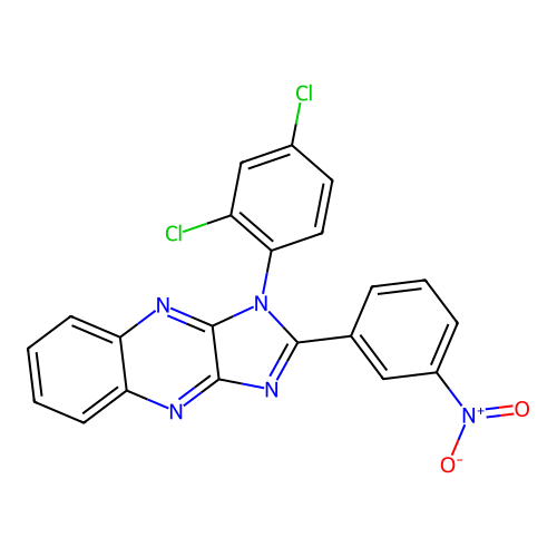 1-(2,4-dichlorophenyl)-2-(3-nitrophenyl)-1H-imidazo[4,5-b]quinoxaline structure