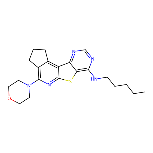 4-(morpholin-4-yl)-N-pentyl-2,3-dihydro-1H-cyclopenta[4',5']pyrido[3',2':4,5]thieno[3,2-d]pyrimidin-7-amine structure