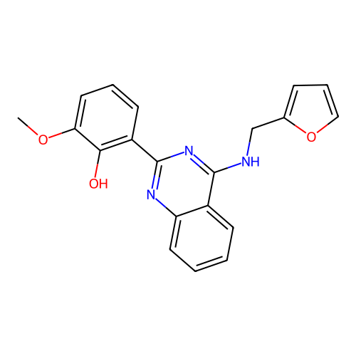 2-(4-((Furan-2-ylmethyl)amino)quinazolin-2-yl)-6-methoxyphenol structure