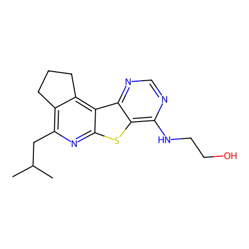 2-((4-isobutyl-2,3-dihydro-1H-cyclopenta[4',5']pyrido[3',2':4,5]thieno[3,2-d]pyrimidin-7-yl)amino)ethanol structure