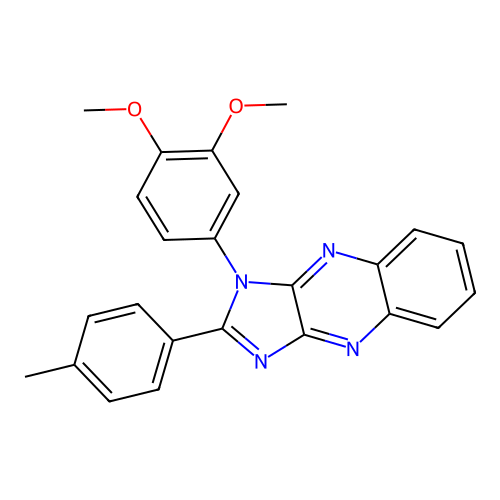 1-(3,4-dimethoxyphenyl)-2-(4-methylphenyl)-1H-imidazo[4,5-b]quinoxaline structure