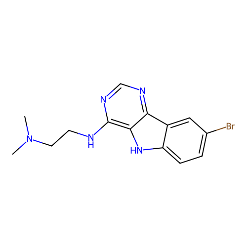 N'-(8-bromo-5H-pyrimido[5,4-b]indol-4-yl)-N,N-dimethylethane-1,2-diamine structure