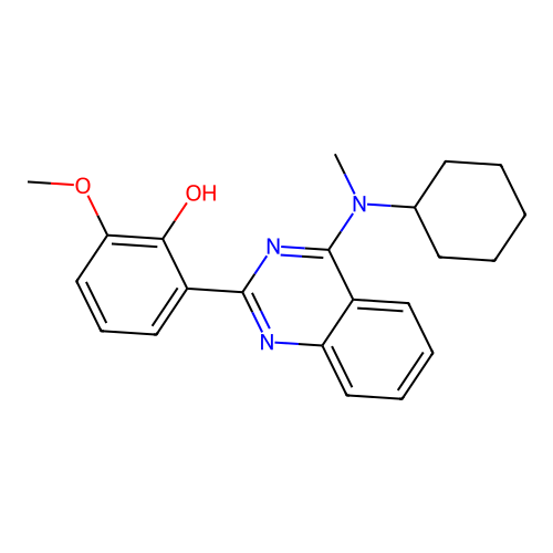 2-(4-(Cyclohexyl(methyl)amino)quinazolin-2-yl)-6-methoxyphenol structure