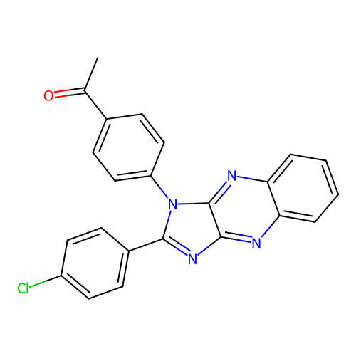 1-(4-(2-(4-chlorophenyl)-1H-imidazo[4,5-b]quinoxalin-1-yl)phenyl)ethanone structure