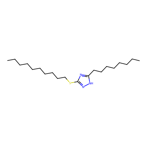 5-(decylsulfanyl)-3-octyl-1H-1,2,4-triazole structure