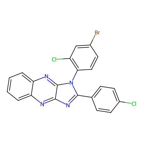 1-(4-bromo-2-chlorophenyl)-2-(4-chlorophenyl)-1H-imidazo[4,5-b]quinoxaline structure