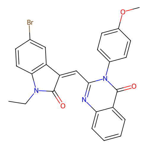 (Z)-2-((5-bromo-1-ethyl-2-oxoindolin-3-ylidene)methyl)-3-(4-methoxyphenyl)quinazolin-4(3H)-one structure