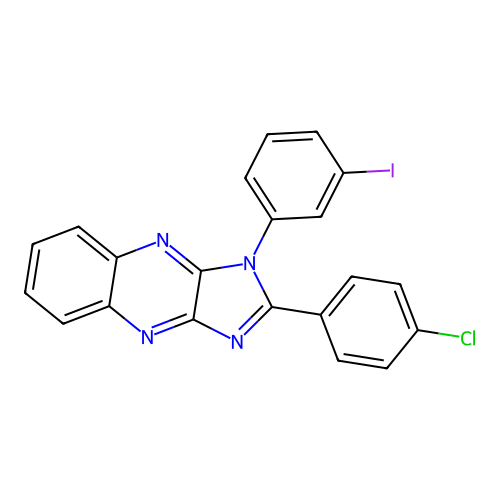 2-(4-chlorophenyl)-1-(3-iodophenyl)-1H-imidazo[4,5-b]quinoxaline structure