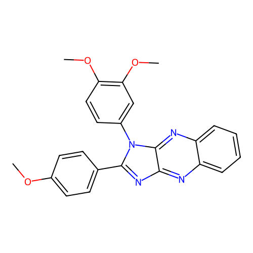 1-(3,4-dimethoxyphenyl)-2-(4-methoxyphenyl)-1H-imidazo[4,5-b]quinoxaline structure