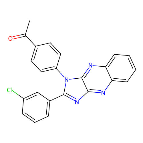 1-(4-(2-(3-chlorophenyl)-1H-imidazo[4,5-b]quinoxalin-1-yl)phenyl)ethanone structure
