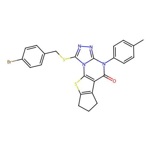 1-((4-bromobenzyl)thio)-4-(p-tolyl)-7,8-dihydro-4H-cyclopenta[4,5]thieno[3,2-e][1,2,4]triazolo[4,3-a]pyrimidin-5(6H)-one structure