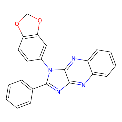 1-(1,3-benzodioxol-5-yl)-2-phenyl-1H-imidazo[4,5-b]quinoxaline structure