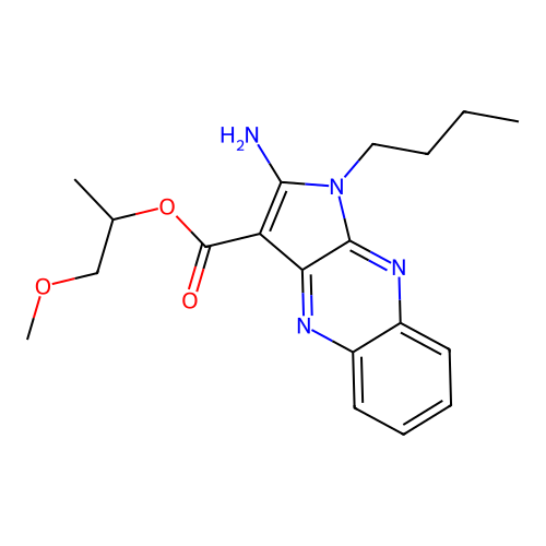 1-methoxypropan-2-yl 2-amino-1-butyl-1H-pyrrolo[2,3-b]quinoxaline-3-carboxylate structure