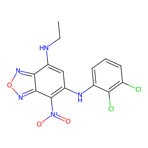 N~6~-(2,3-dichlorophenyl)-N~4~-ethyl-7-nitro-2,1,3-benzoxadiazole-4,6-diamine structure